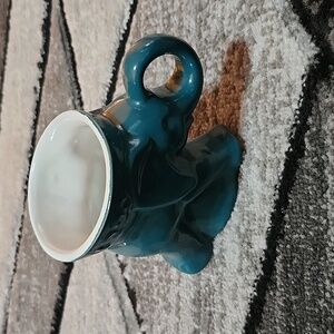 1990 FRANKOMA POTTERY TEAL ELEPHANT COLLECTOR SERIES MUG PRICE FIRM